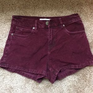 Burgundy corduroy shorts